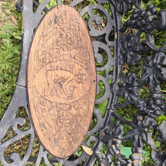 Antique Vintage Wood Carved Woman pediment Medallion Furniture 18 Art Nouveau